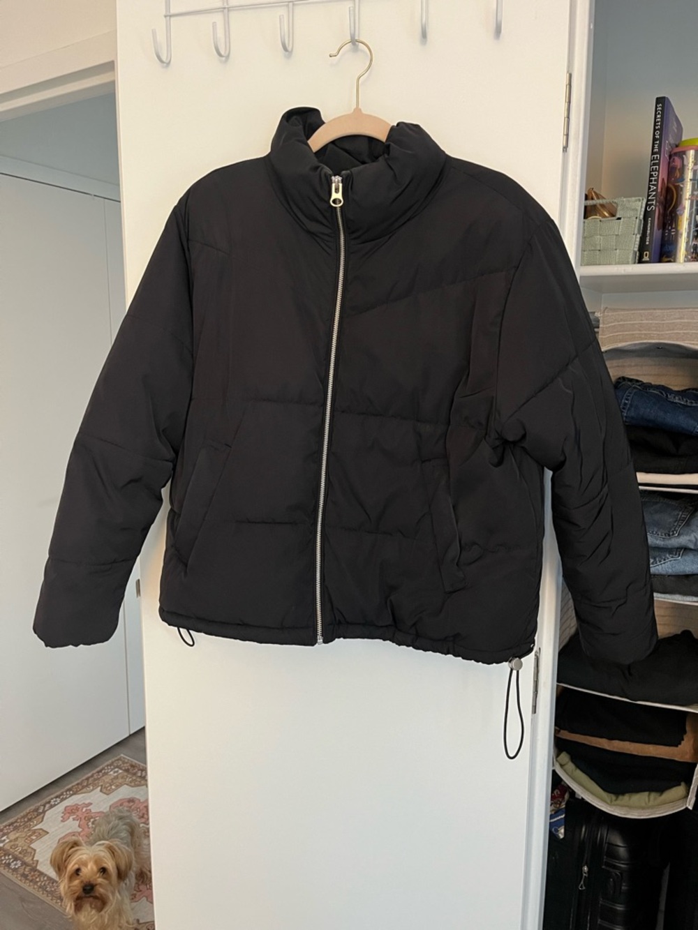h&m black puffer coat